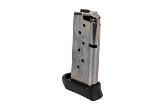 SIG Sauer 9mm P938 magazine is a sturdy steel magazine holds 7 rounds of ammunition with a finger extension base plate.